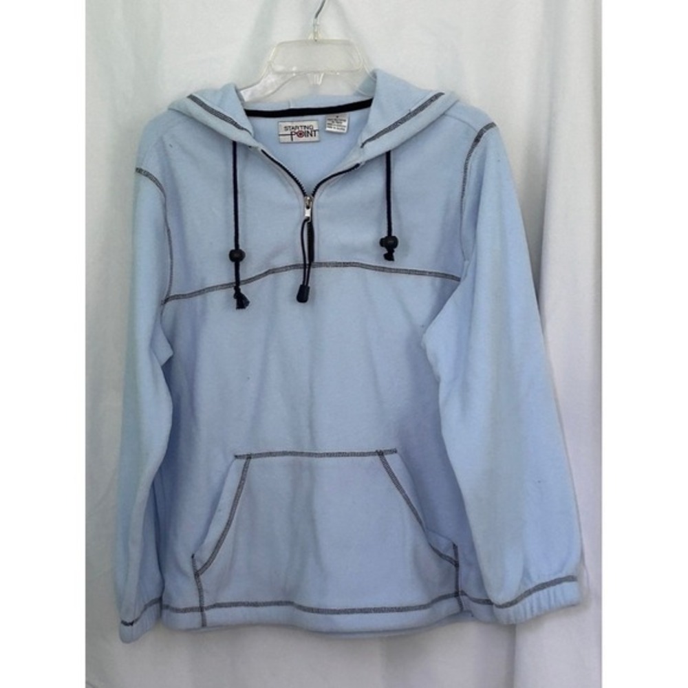 Starting Point Fleece Pullover Hoodie Sweatshirt Blue Small S‎